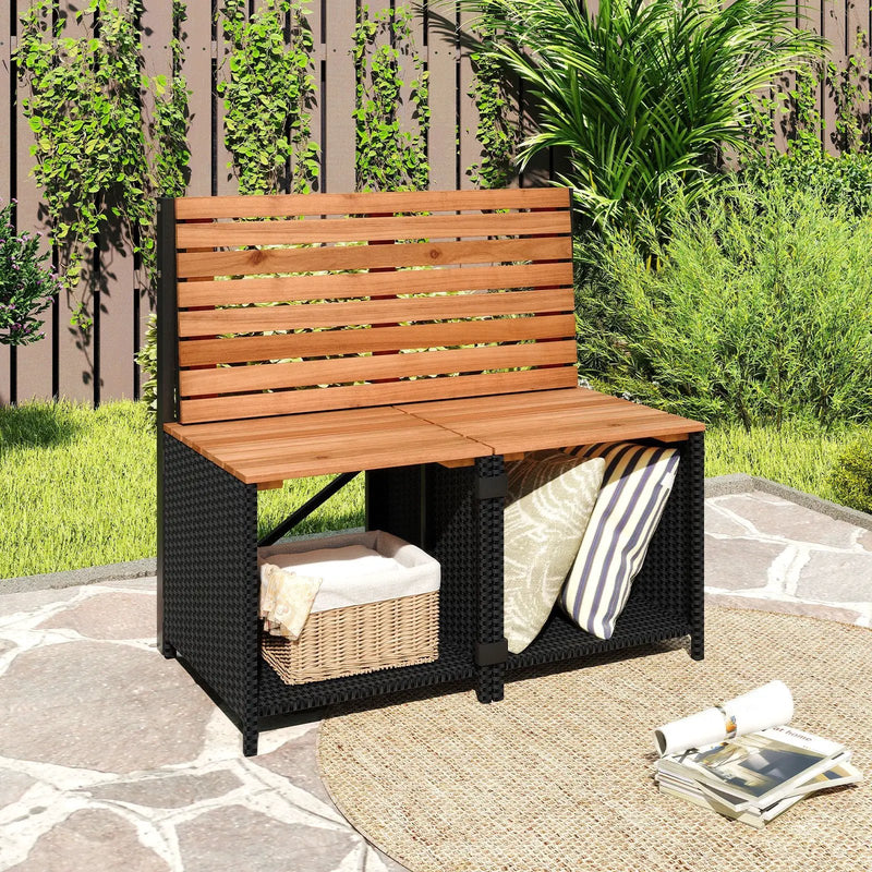 2-in-1 Transforming Picnic Table and Chairs Set with Storage by DirectDeals