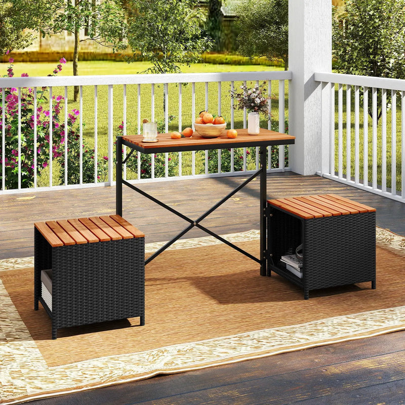 2-in-1 Transforming Picnic Table and Chairs Set with Storage by DirectDeals