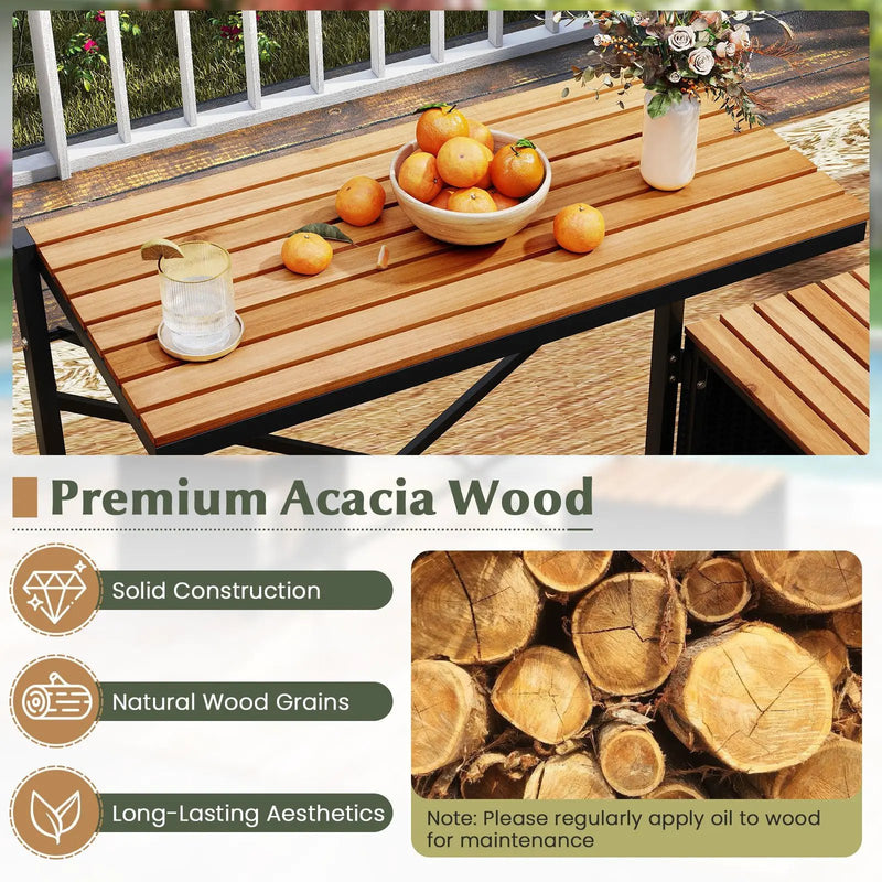 2-in-1 Transforming Picnic Table and Chairs Set with Storage by DirectDeals