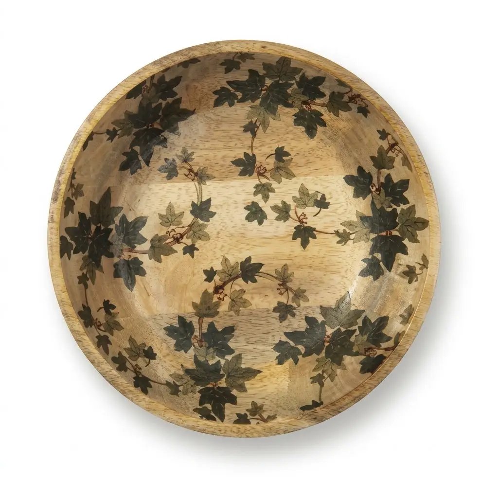House of Avana Transparent Leaf Shape Mango Wood Bowl by House Of Avana