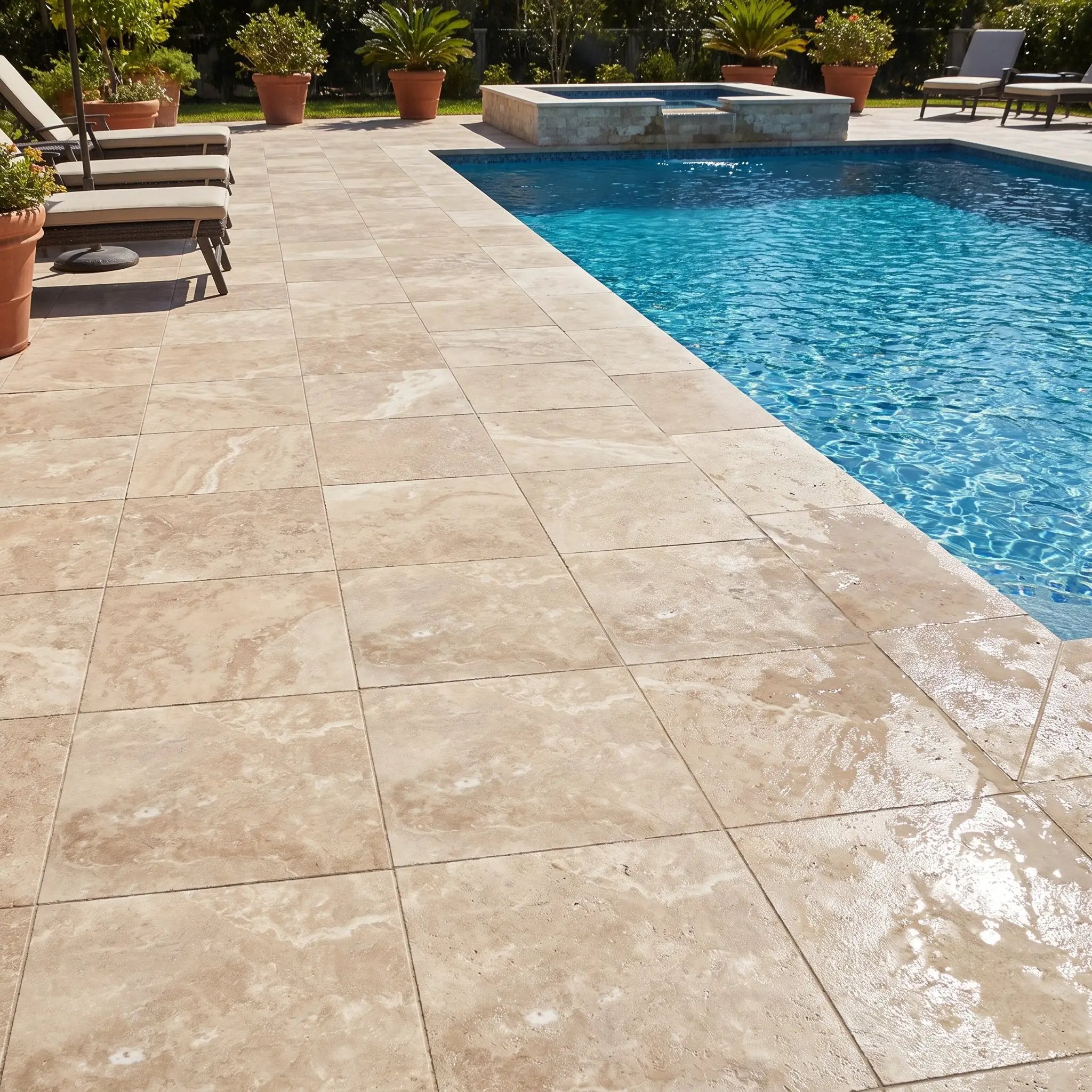 Travertine Cc Cream 24x24x3/4 R11 Paver by Stonetiledepot