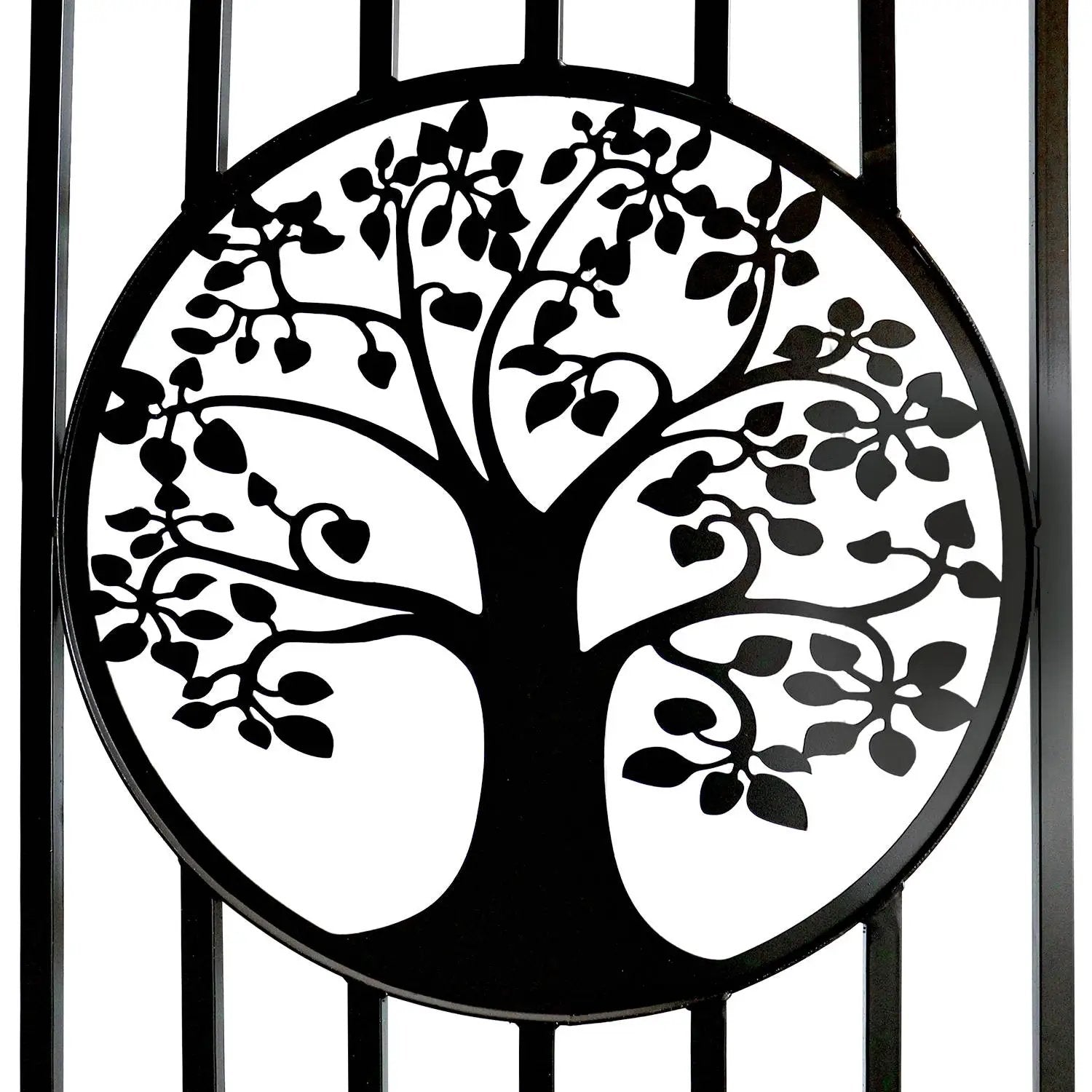 16x8 ft Steel Dual Swing Driveway Gate with Tree Pattern by Chery Industrial