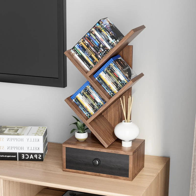 5-Tier Floor Standing Tree Bookcase with Drawer by DirectDeals