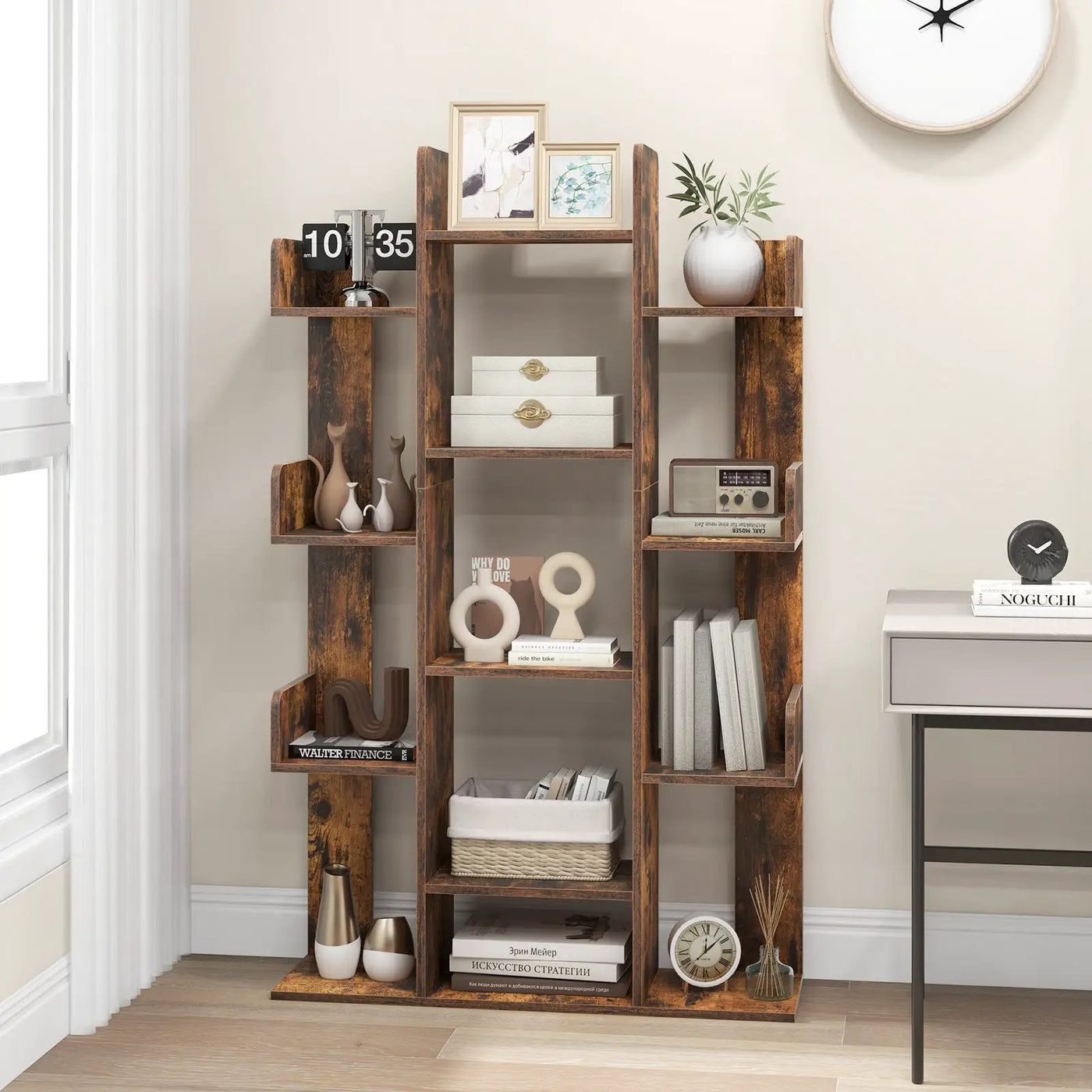 Tree-Shaped Bookshelf with 13 Compartments by DirectDeals