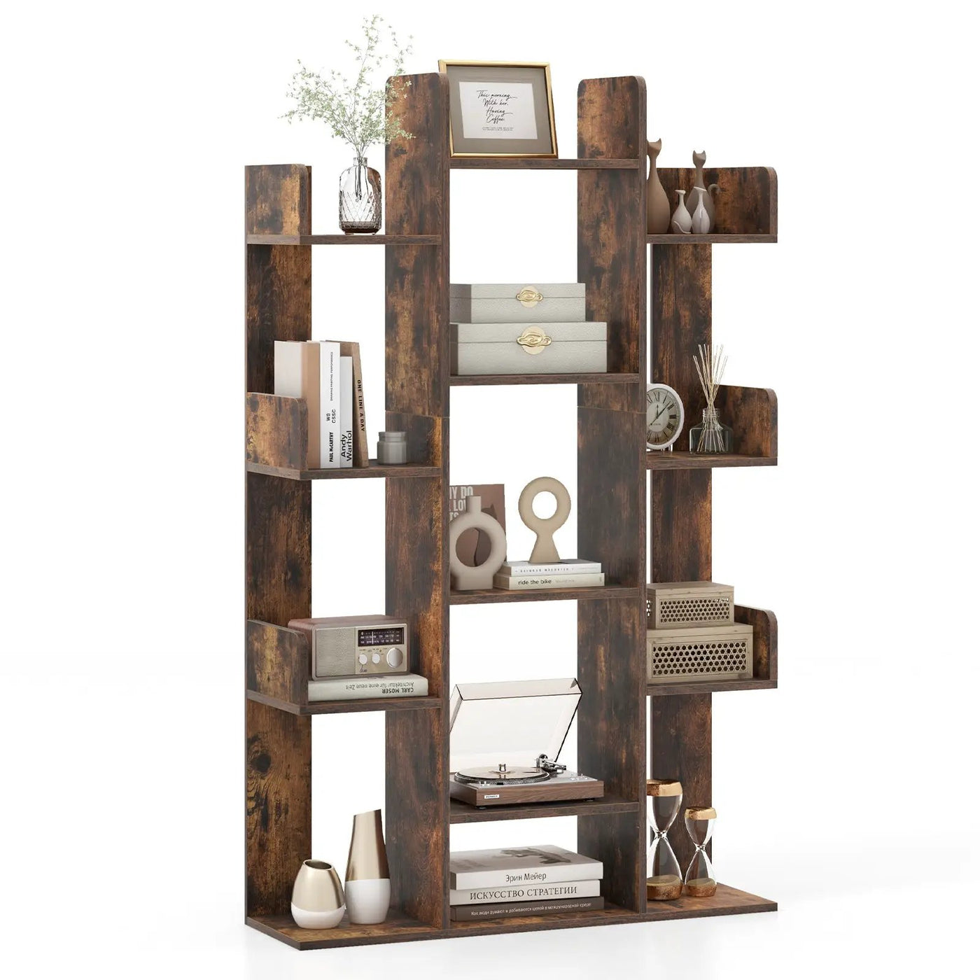 Tree-Shaped Bookshelf with 13 Compartments by DirectDeals