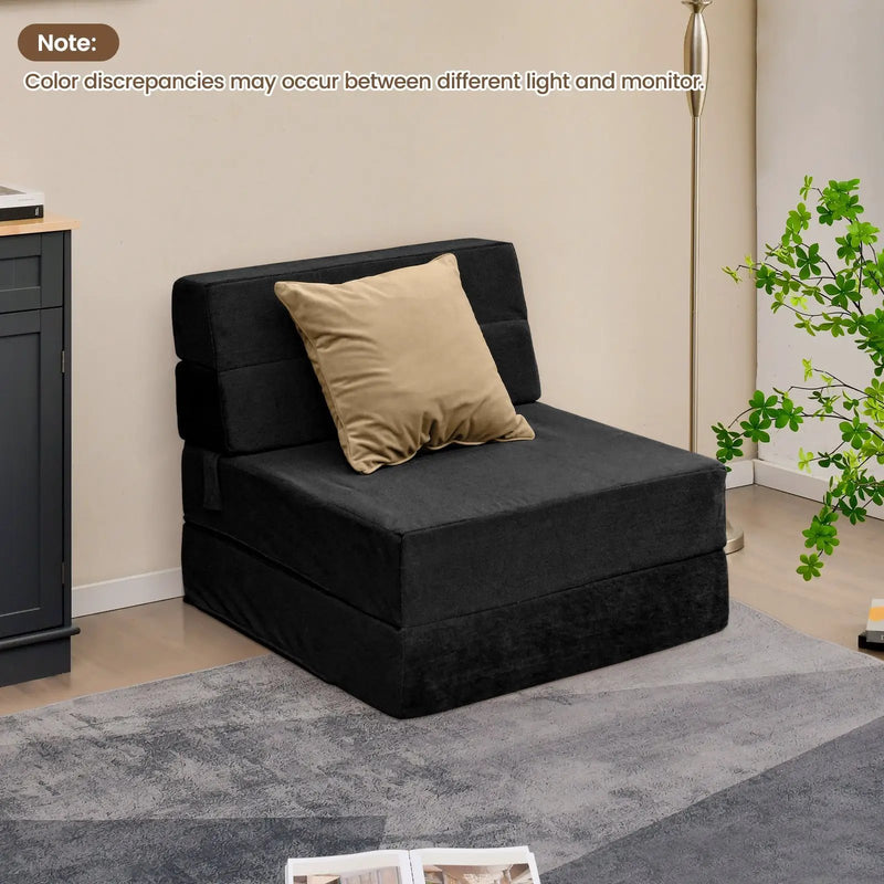 Tri-Fold Folding Chair Convertible Sleeper Bed by DirectDeals