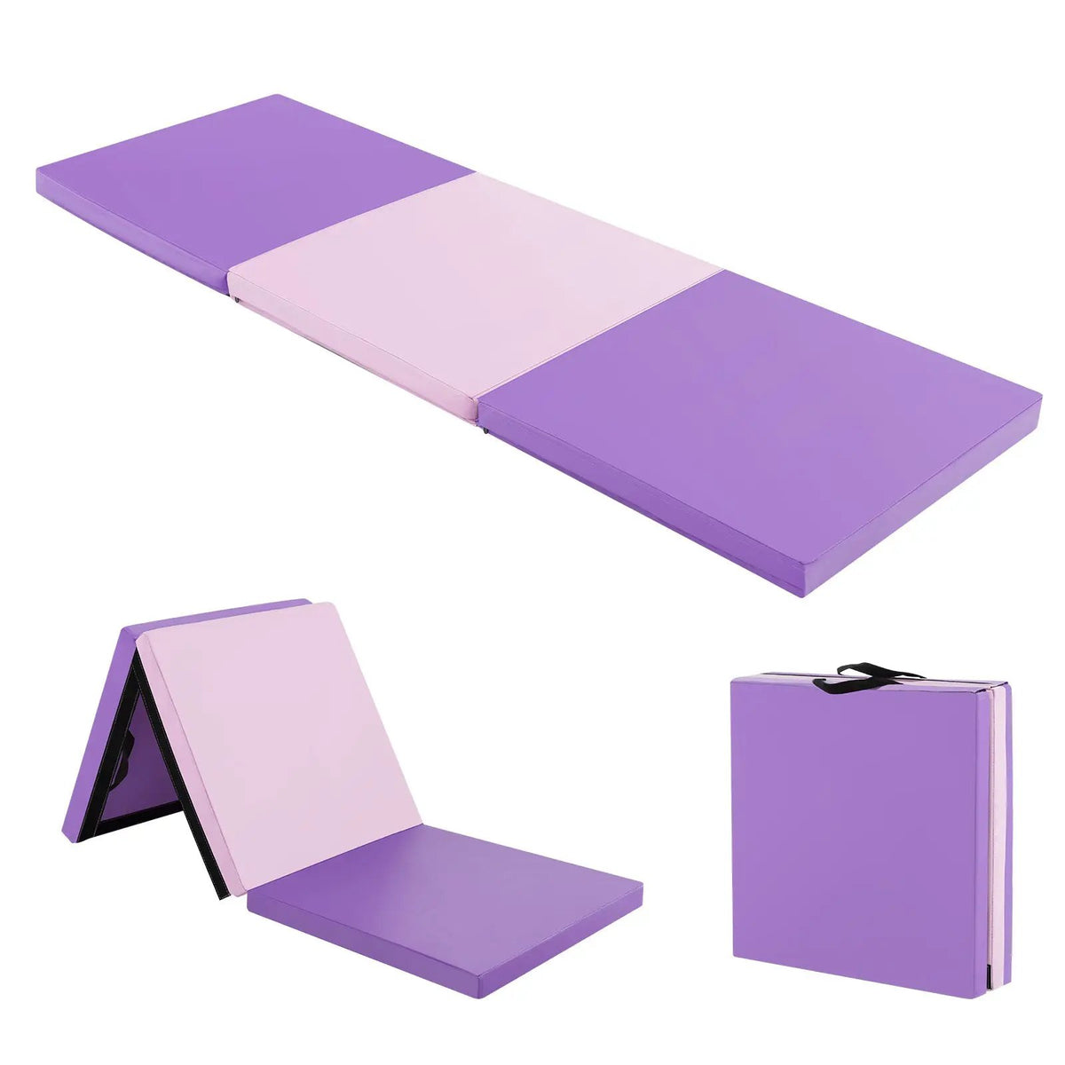 6 x 2 FT Tri-Fold Gym Mat with Handles and Removable Zippered Cover by DirectDeals