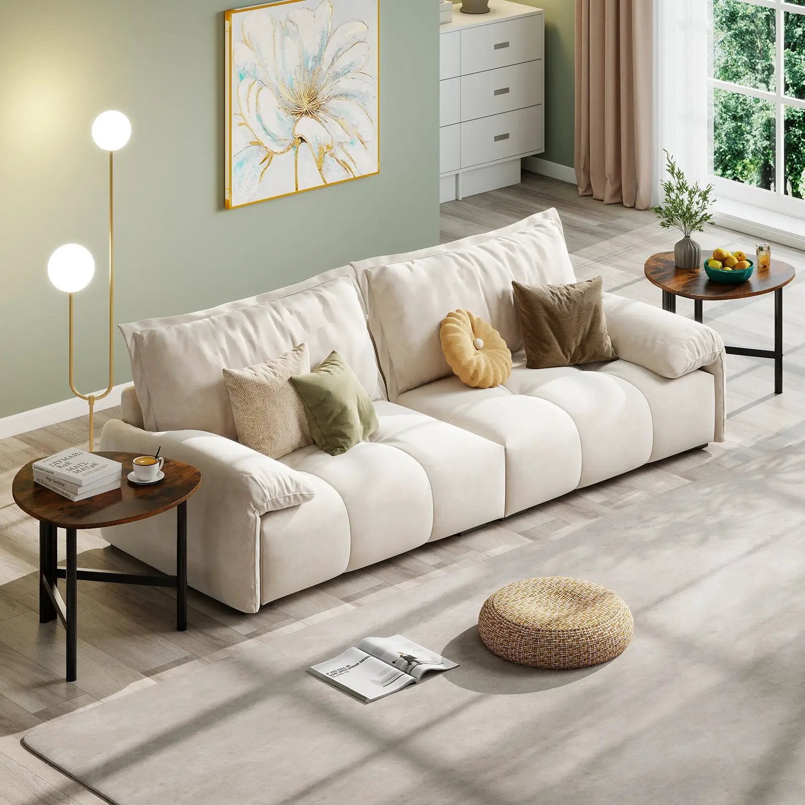 Triangle Coffee Table Oval Coffee Table with Metal Legs Industrial Center Table by DirectDeals