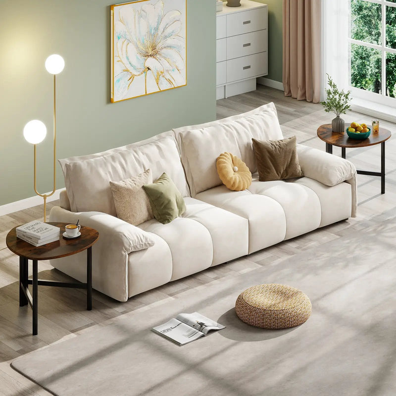 Triangle Coffee Table Oval Coffee Table with Metal Legs Industrial Center Table by DirectDeals