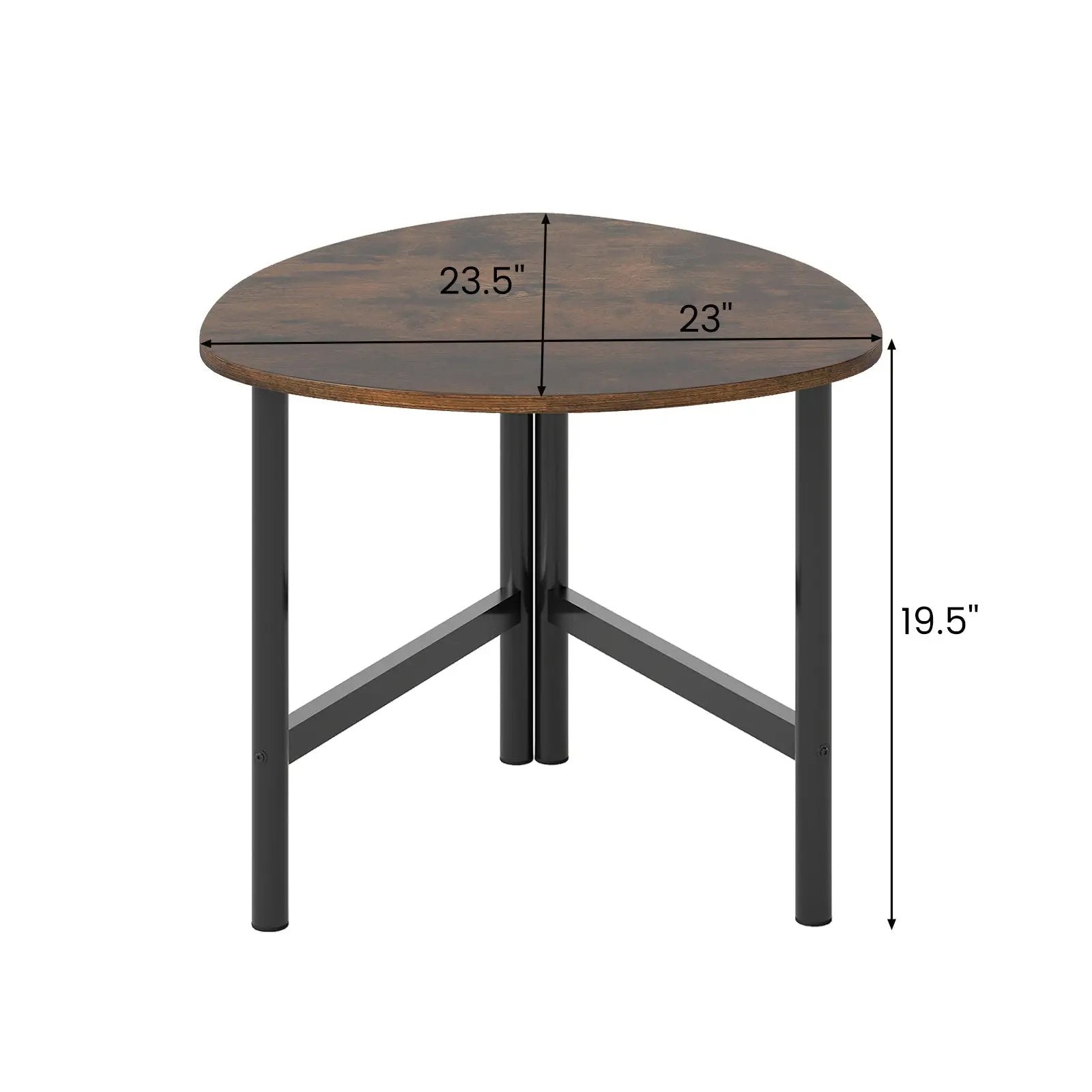 Triangle Coffee Table Oval Coffee Table with Metal Legs Industrial Center Table by DirectDeals