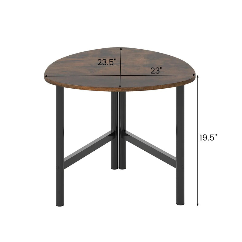 Triangle Coffee Table Oval Coffee Table with Metal Legs Industrial Center Table by DirectDeals