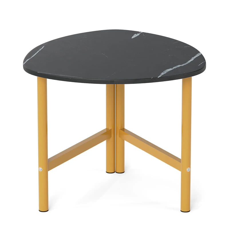 Triangle Coffee Table Oval Coffee Table with Metal Legs Industrial Center Table by DirectDeals