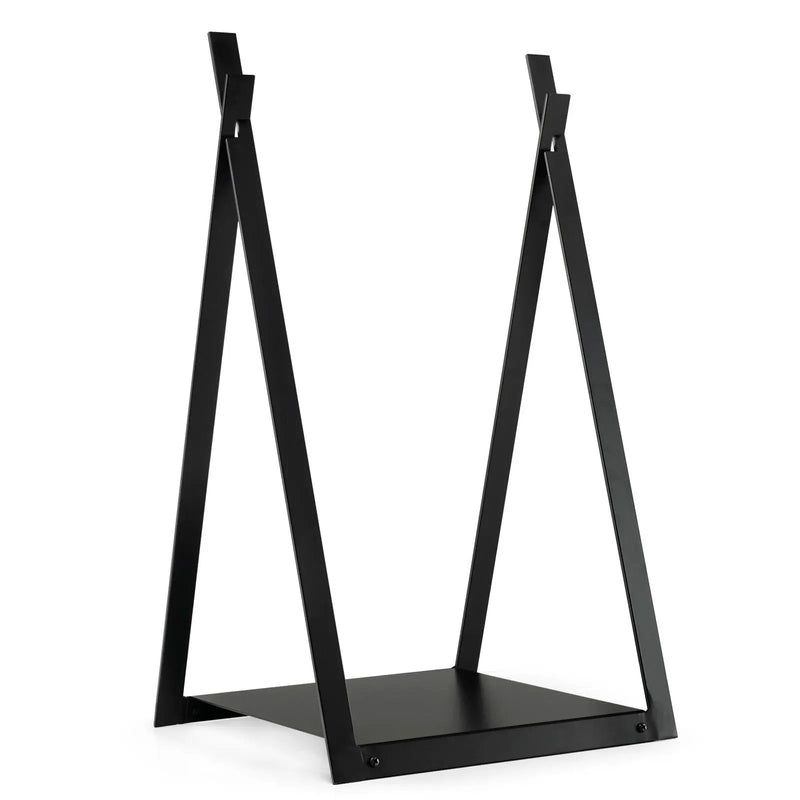 Triangle Firewood Rack with Raised Base for Fireplace Fire Pit-Black by DirectDeals