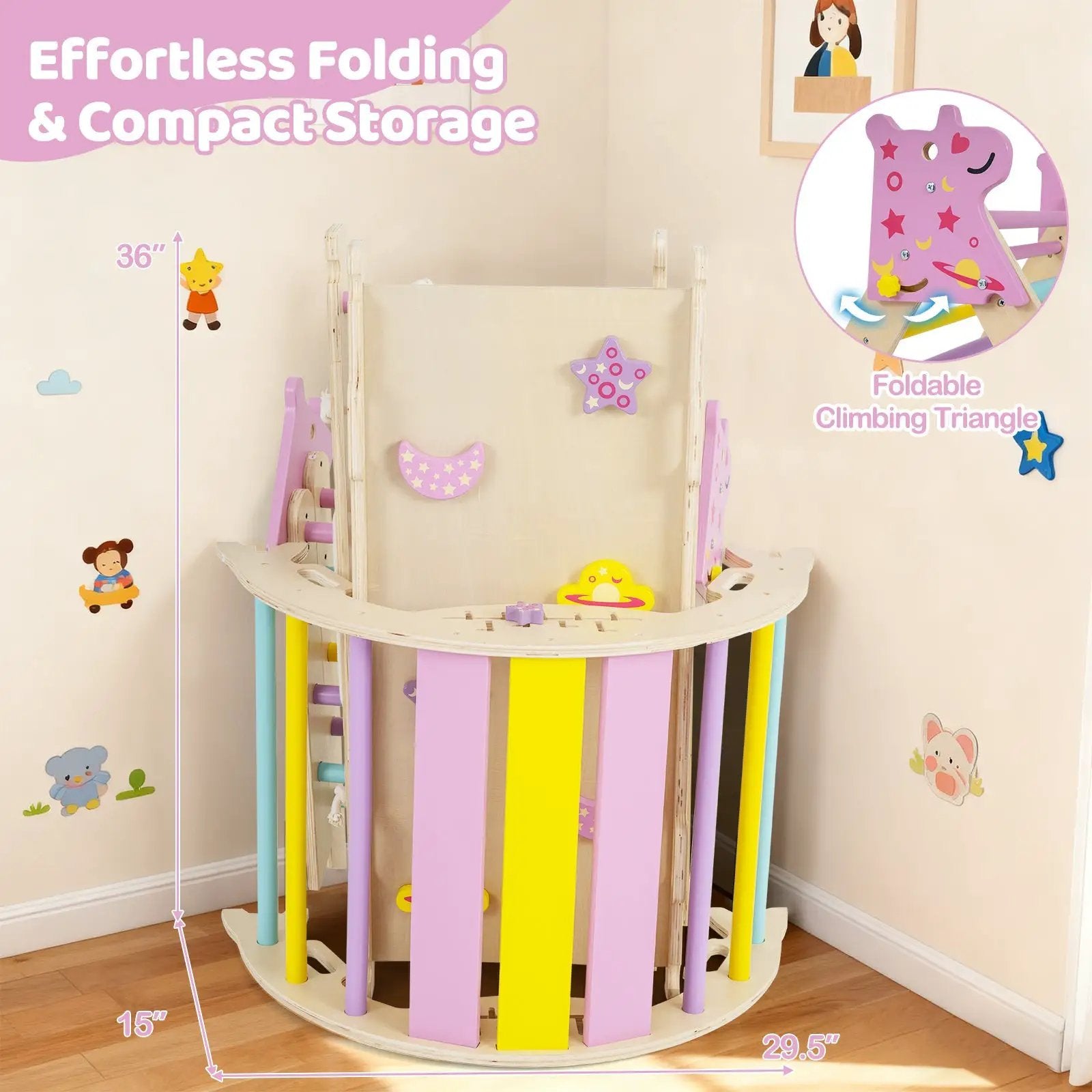 Triangle Set 8-in-1 Foldable Baby Climbing Toys Astronaut/Unicorn Theme by DirectDeals