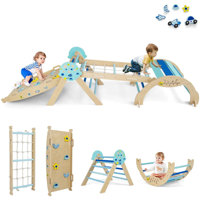 Triangle Set 8-in-1 Foldable Baby Climbing Toys Astronaut/Unicorn Theme by DirectDeals