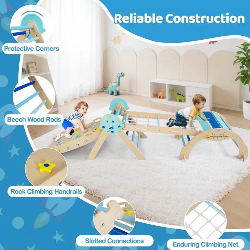 Triangle Set 8-in-1 Foldable Baby Climbing Toys Astronaut/Unicorn Theme by DirectDeals