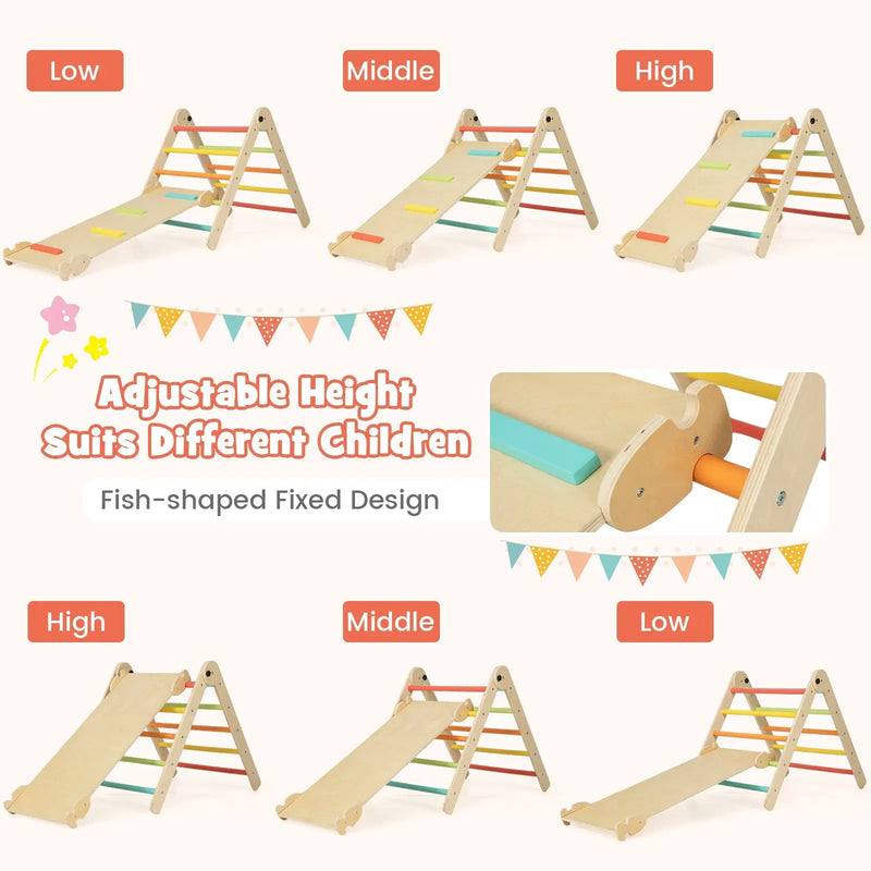 3-in-1 Climbing Set Foldable and Adjustable Kids Triangle Set by DirectDeals