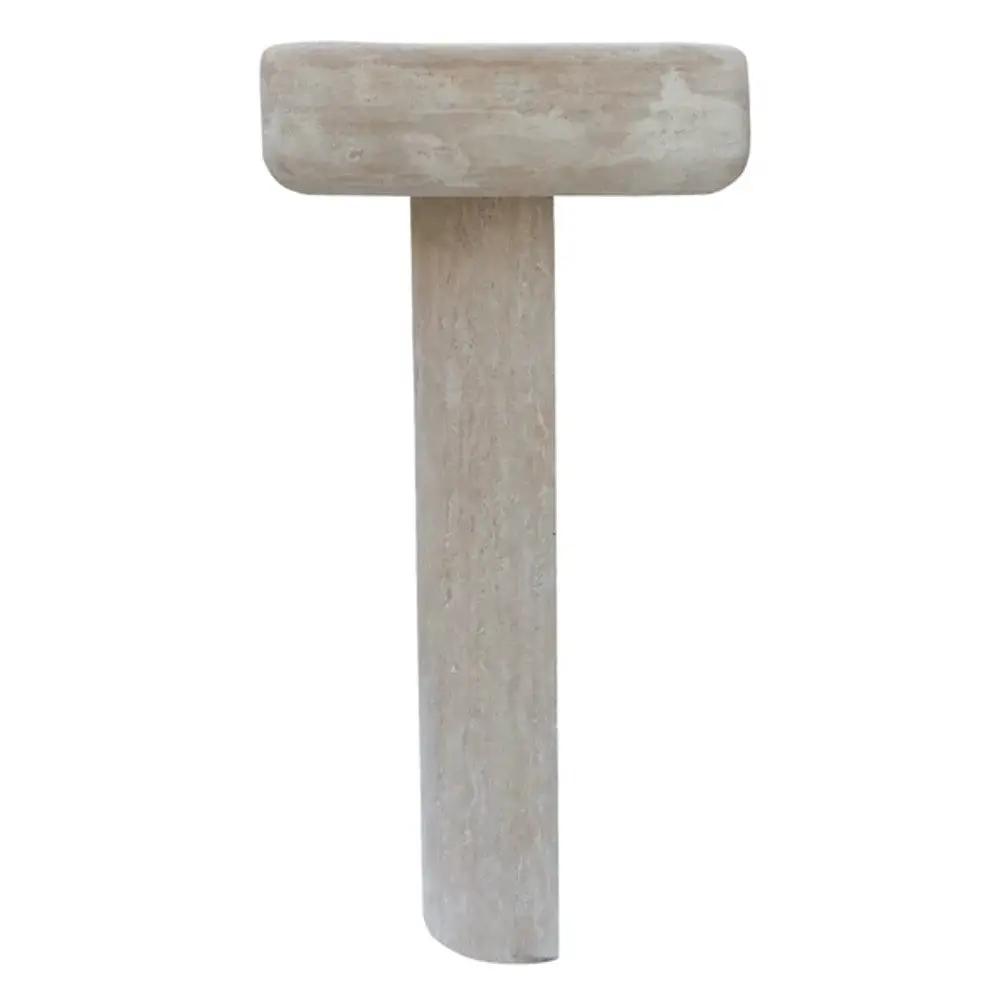 Light Travertine Pedestal Sink with Honed and Filled Finish Stand Alone 15x16x33.5 by GobekDesign