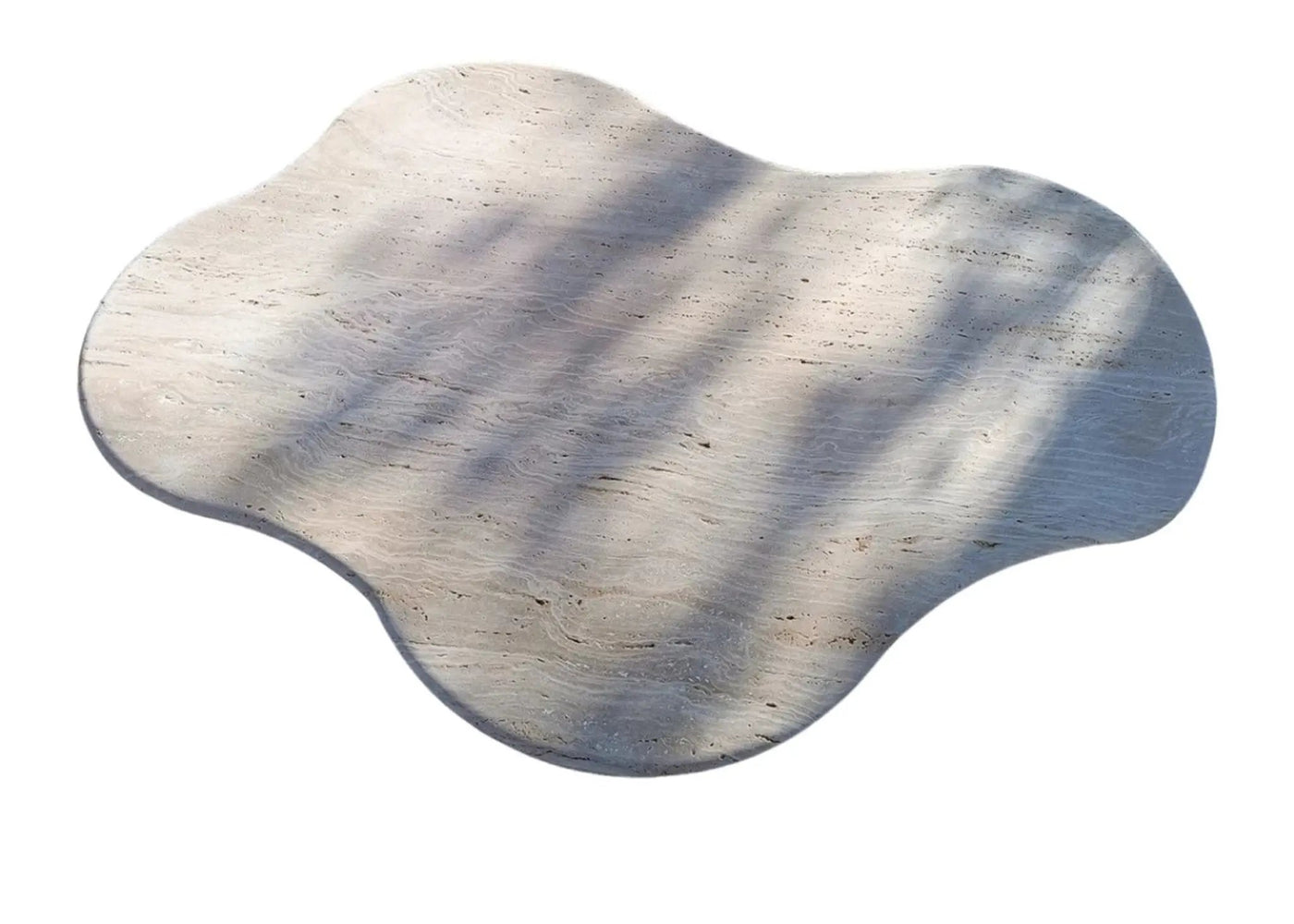 Travertine Coffee Table Cylinder Legs - Polished 50 x 35 inch by GobekDesign