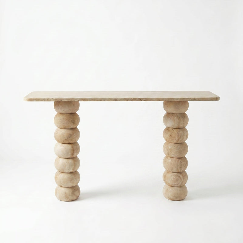 Troia Light Travertine Designer Console Honed