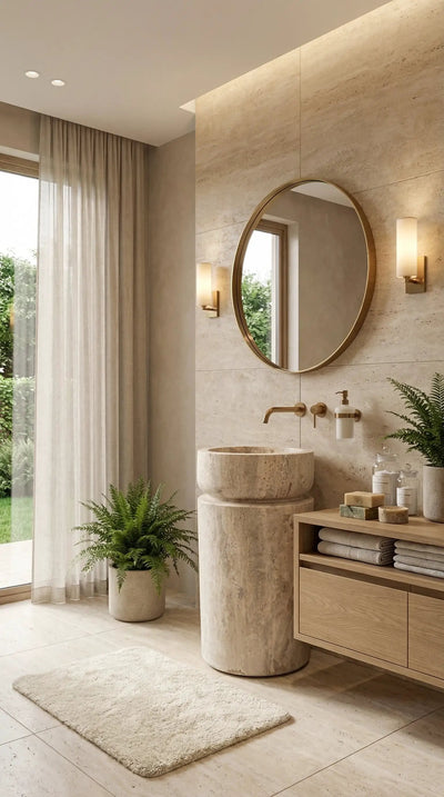 Travertine Pedestal Sinks