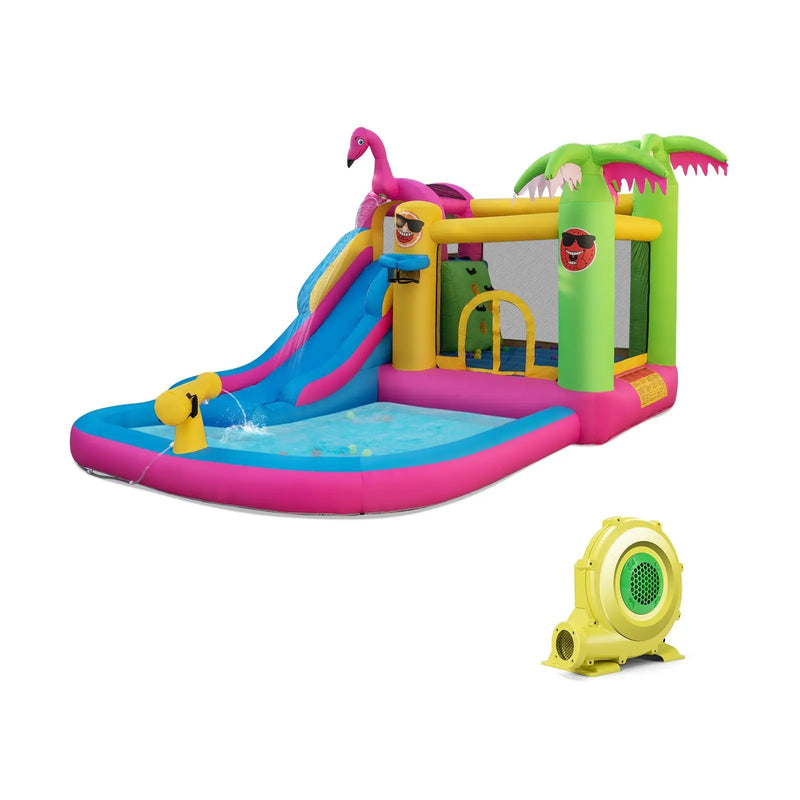 Inflatable Bounce Castle with Long Water Slide and 735W Blower by DirectDeals
