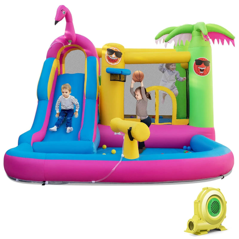 Inflatable Bounce Castle with Long Water Slide and 735W Blower by DirectDeals