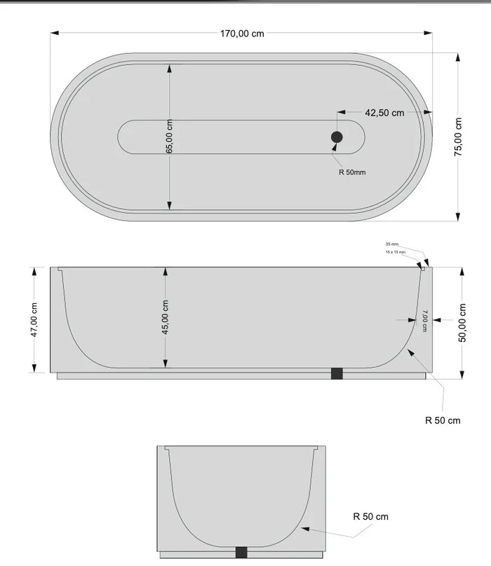 Emperador Light Marble Bathtub Hand-carved from Solid Marble Block (W)29.5" (L)67" (H)19.5" by GobekDesign