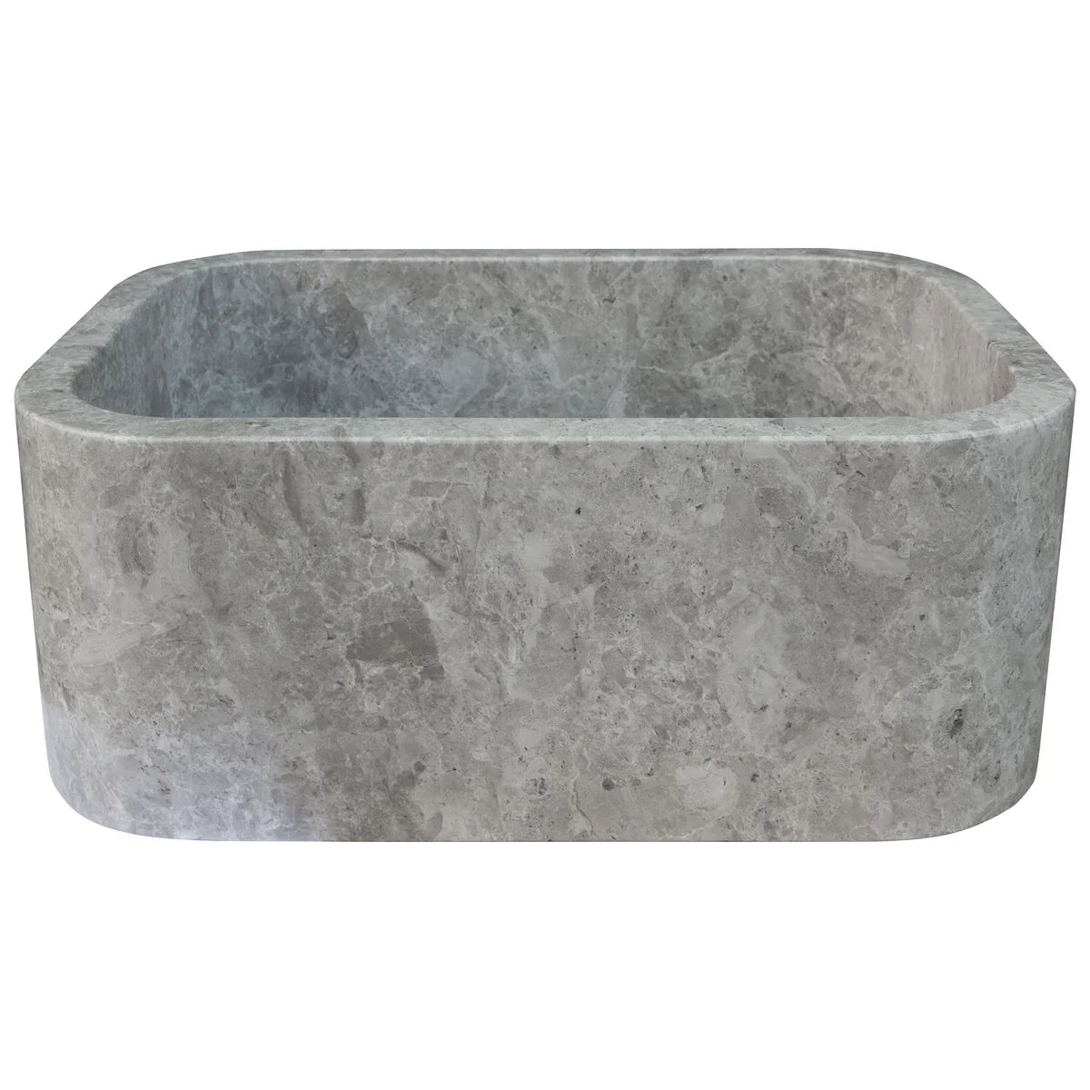 Tundra Gray Marble Rectangular Wall-mount Bathroom Sink (W)12" (L)18" (H)7" by GobekDesign