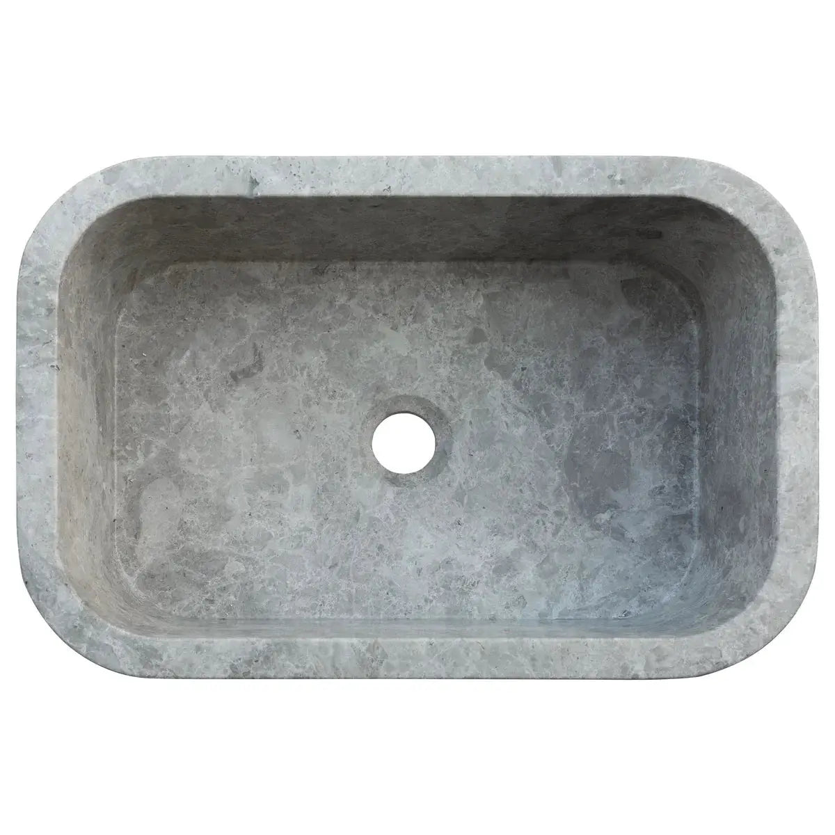 Tundra Gray Marble Rectangular Wall-Mount Bathroom Sink - 12x18x7 by GobekDesign