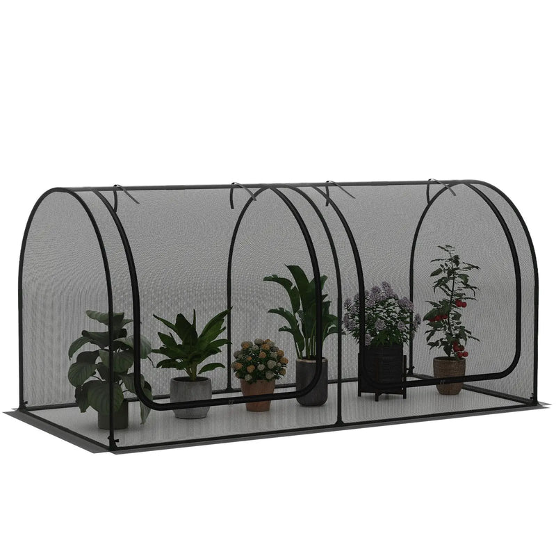 Tunnel Crop Cage Large Portable Plant Protection Tent with 2 Roll-up Zippered Doors by DirectDeals