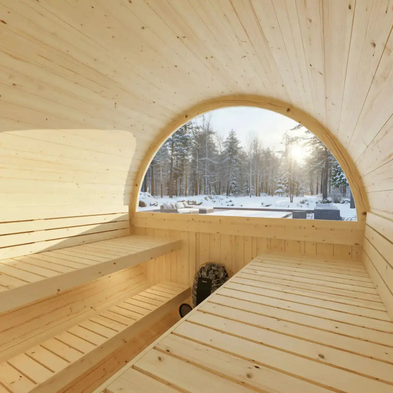 Turku Finnish Barrel Sauna with Terrace and WiFi Heater - Finnish Sauna Builders by Finnish Sauna Builders