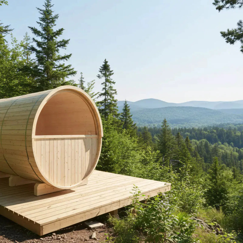 Turku Finnish Barrel Sauna with Terrace and WiFi Heater - Finnish Sauna Builders by Finnish Sauna Builders