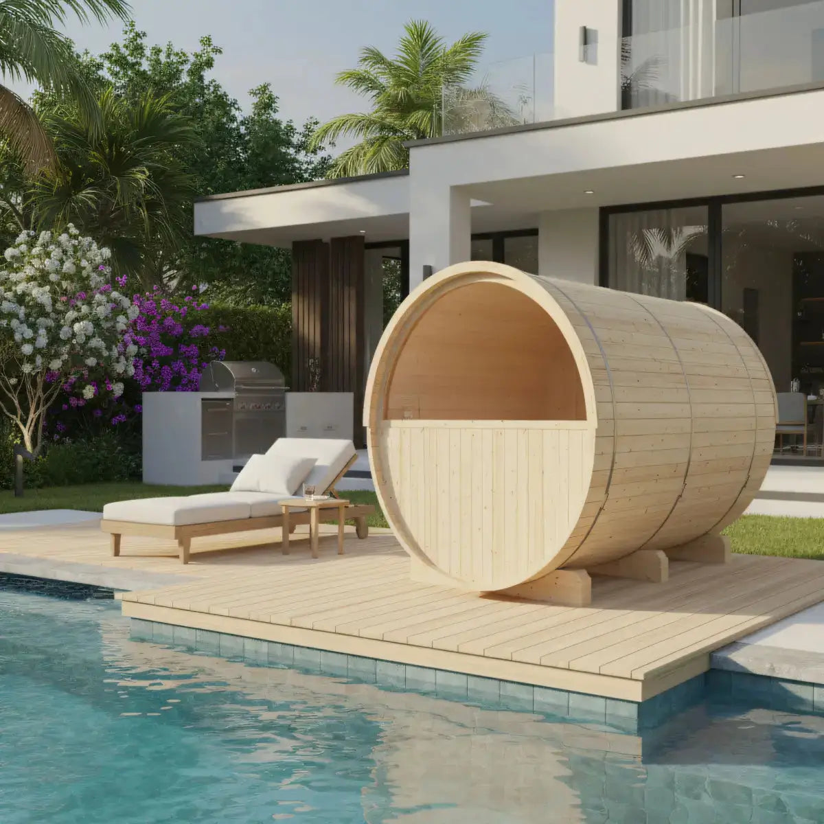 Turku Finnish Barrel Sauna with Terrace and WiFi Heater - Finnish Sauna Builders by Finnish Sauna Builders