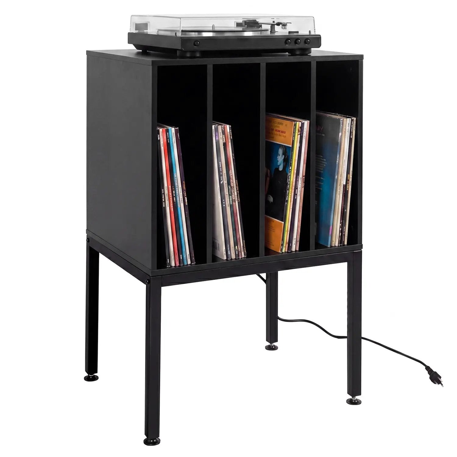 Turntable Record Player Stand with Power Outlets by DirectDeals