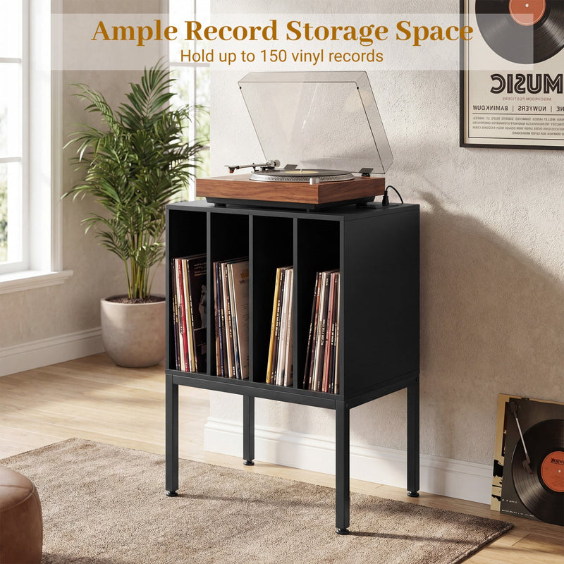 Turntable Record Player Stand with Power Outlets by DirectDeals