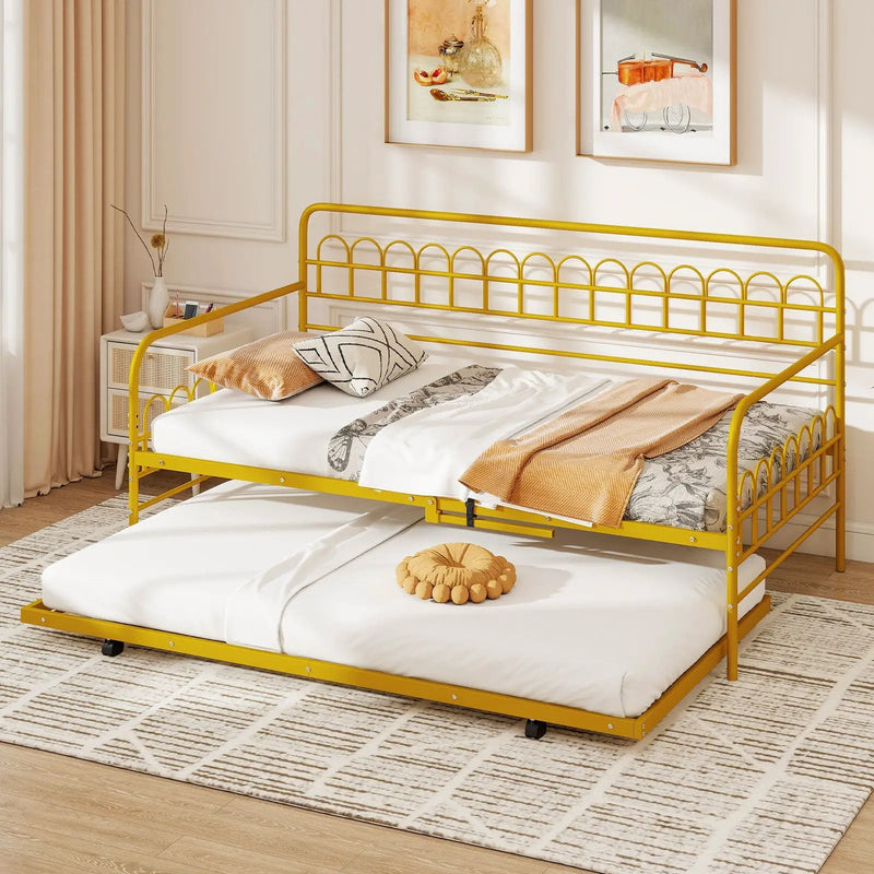 Twin Daybed with Curved Backrest and Armrests by DirectDeals