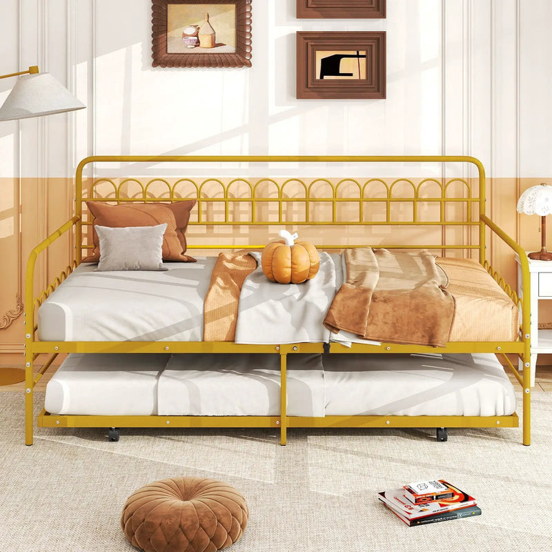Twin Daybed with Curved Backrest and Armrests by DirectDeals