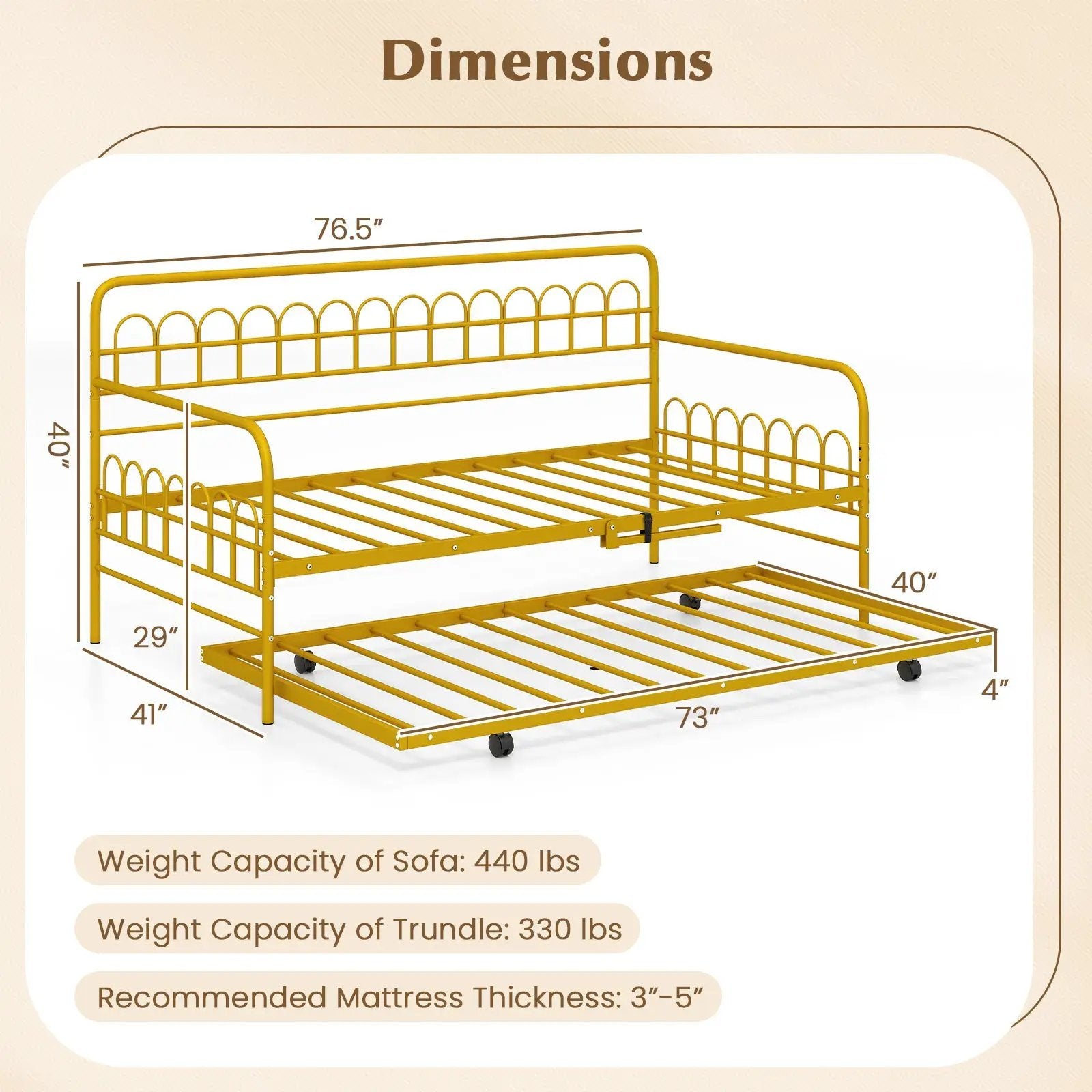 Twin Daybed with Curved Backrest and Armrests by DirectDeals
