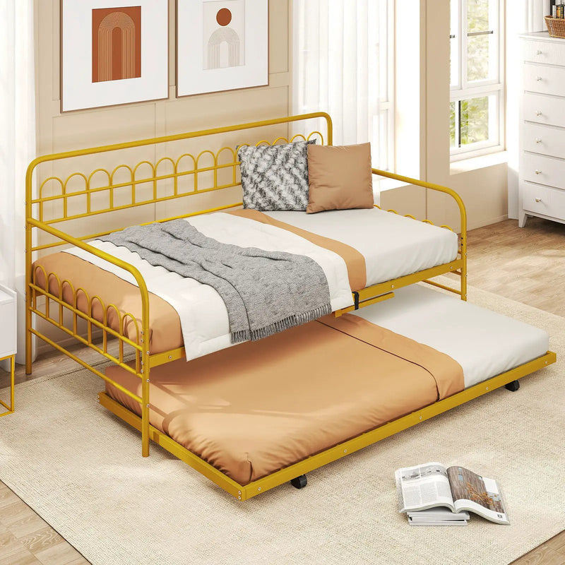 Twin Daybed with Curved Backrest and Armrests by DirectDeals