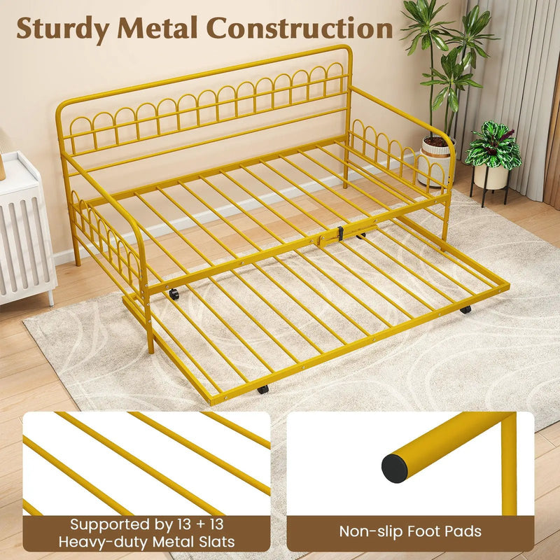 Twin Daybed with Curved Backrest and Armrests by DirectDeals