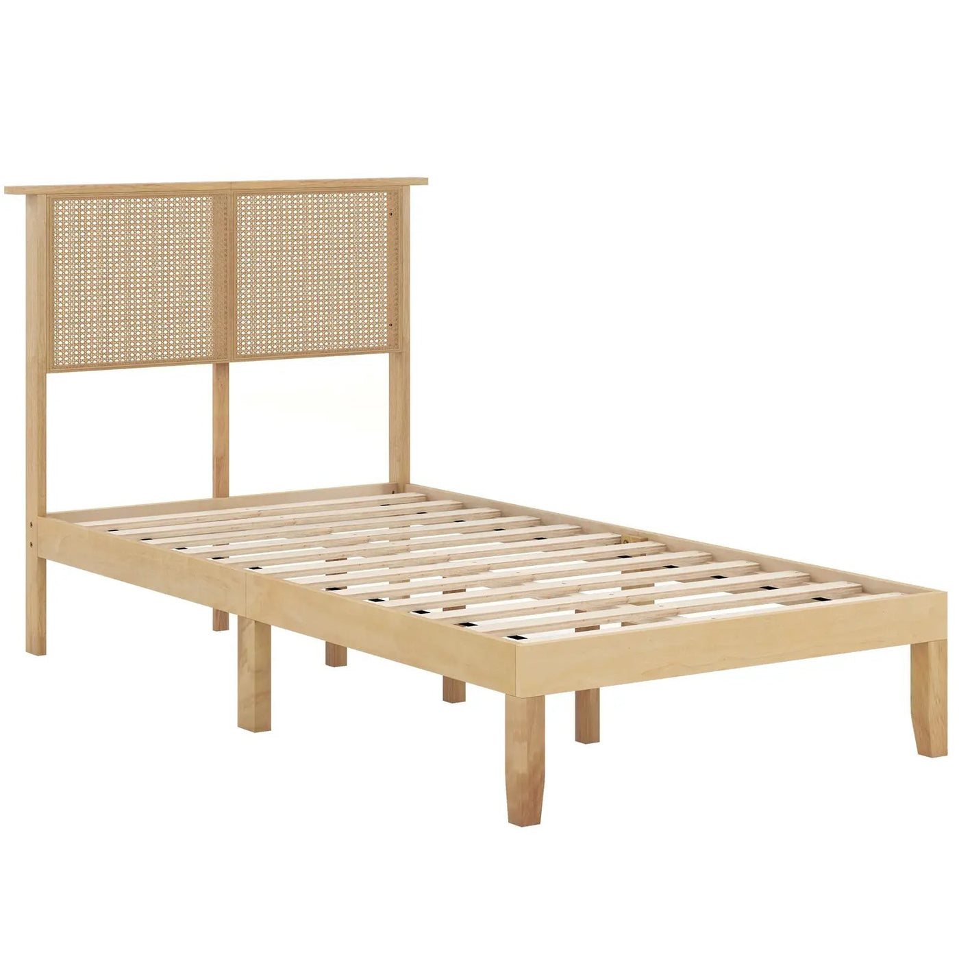 Twin/Full/Queen Size Bed Frame with Rattan Headboard by DirectDeals