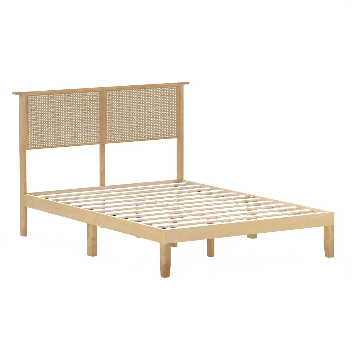 Twin/Full/Queen Size Bed Frame with Rattan Headboard by DirectDeals