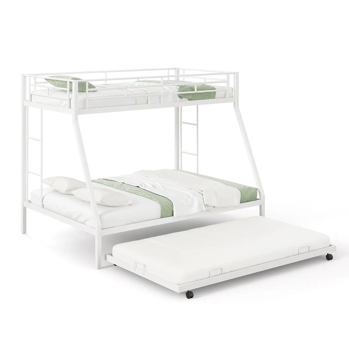 Twin Over Full Bunk Bed Frame with Trundle for Guest Room by DirectDeals