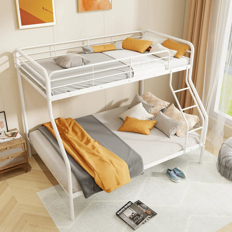 Twin Over Full Bunk Bed with Ladder and Full-length Guardrails by DirectDeals
