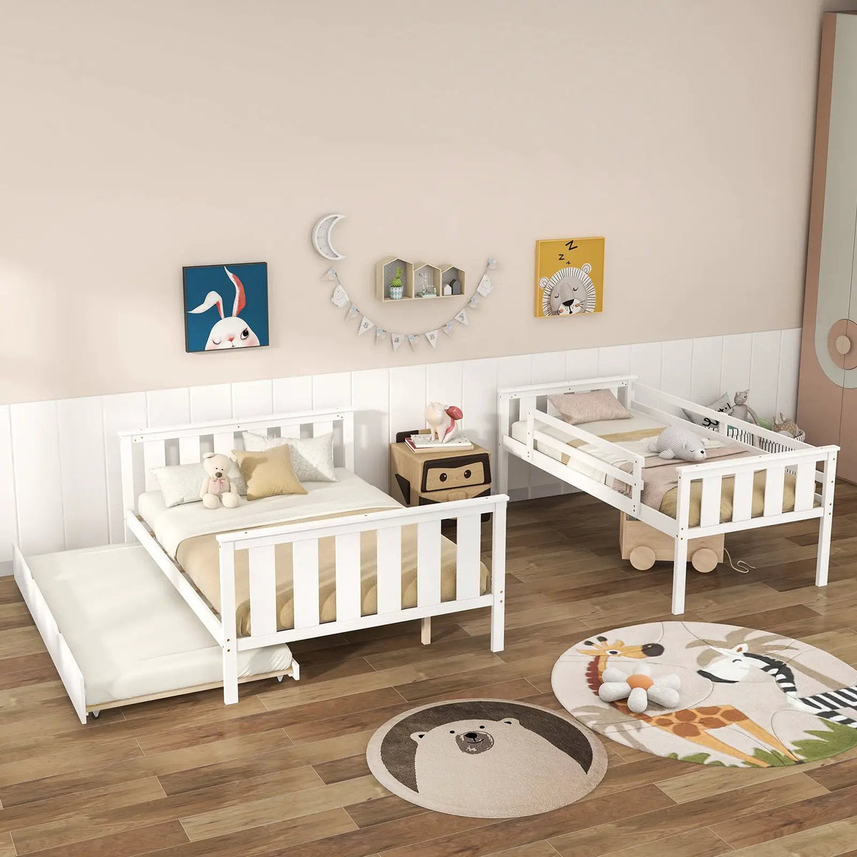 3-in-1 Twin Over Full Bunk Bed with Trundle and Ladder by DirectDeals
