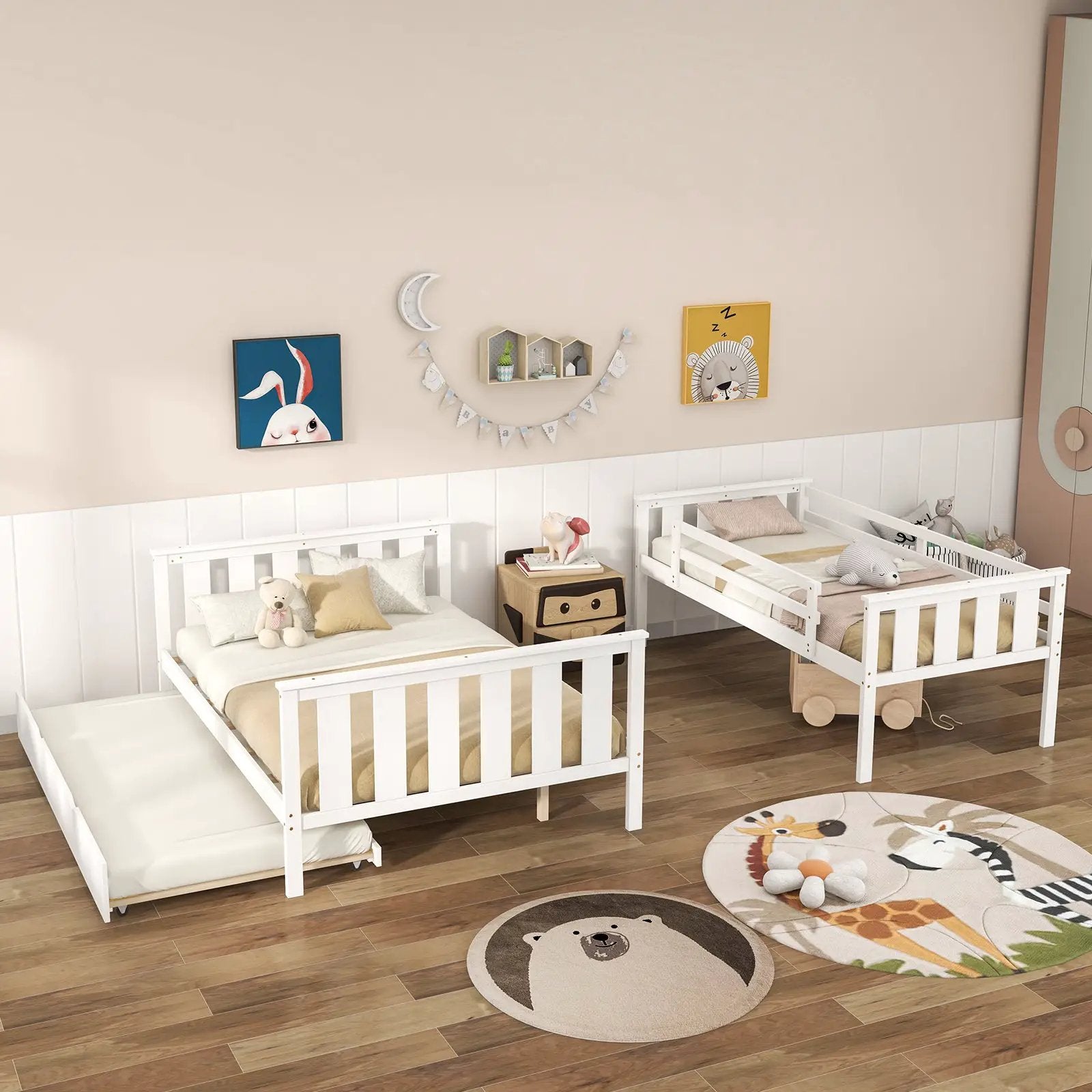 3-in-1 Twin Over Full Bunk Bed with Trundle and Ladder by DirectDeals