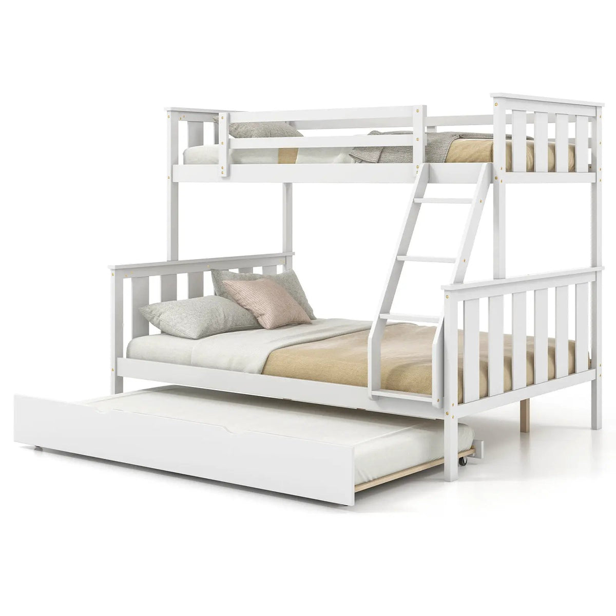 3-in-1 Twin Over Full Bunk Bed with Trundle and Ladder by DirectDeals
