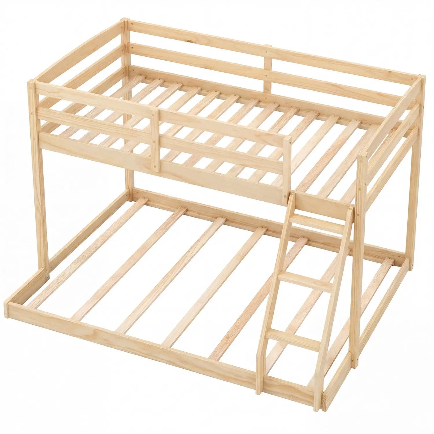 Twin Over Full Bunk Bed Low Floor Bunk Bed Frame by DirectDeals
