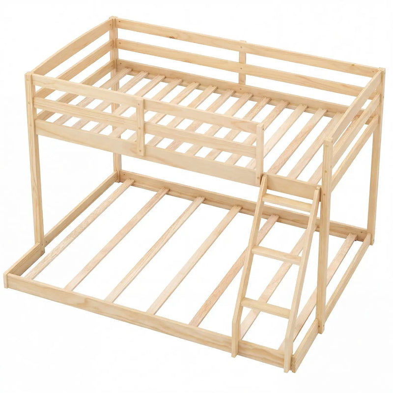 Twin Over Full Bunk Bed Low Floor Bunk Bed Frame by DirectDeals